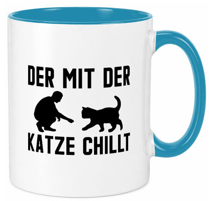 Mit der Katze | Chillen Katzenliebhaber Tierfreund lustiger Spruch Geschenk