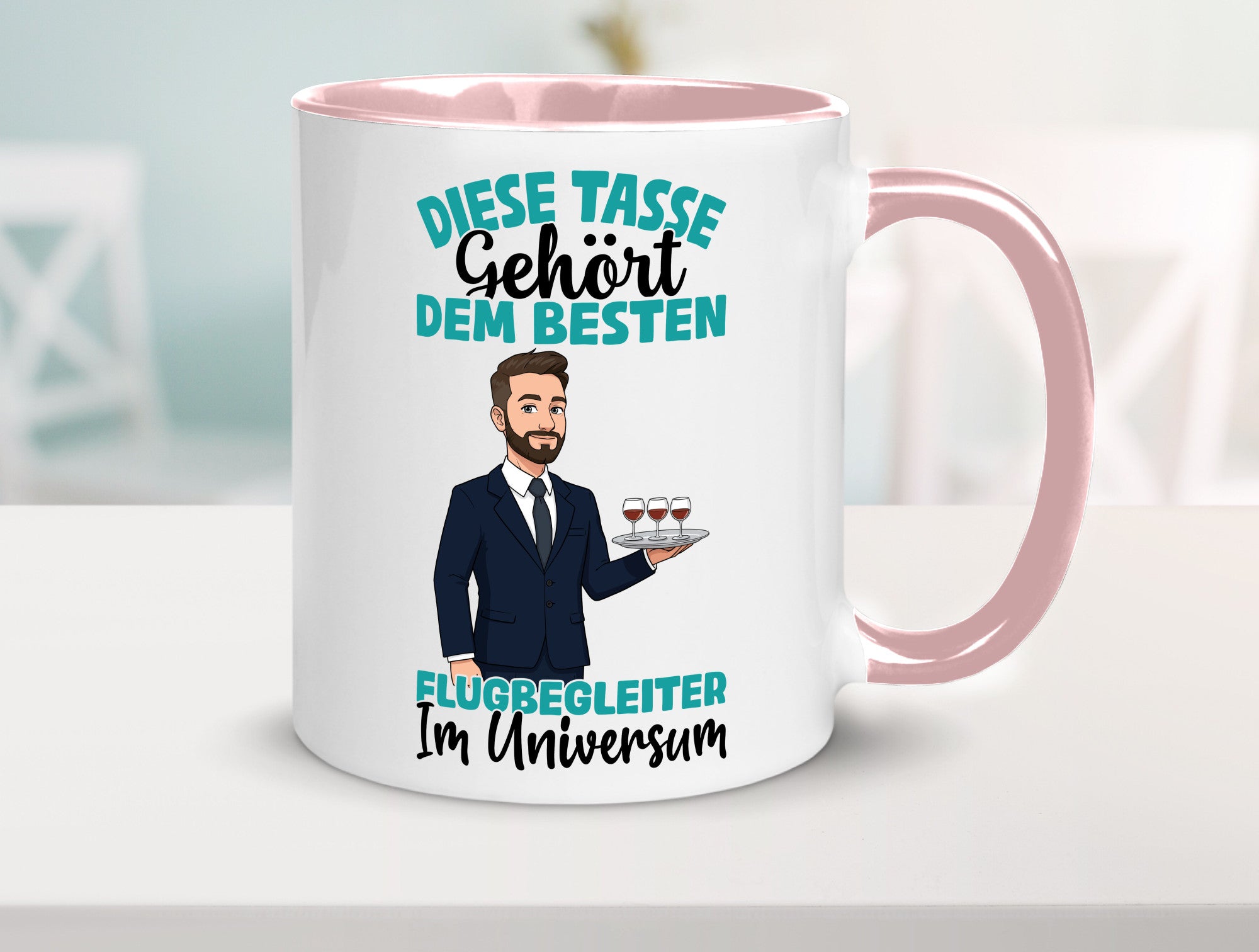 Im Universum: Flugbegleiter | Steward Flughafen Humor Geschenkidee Tasse