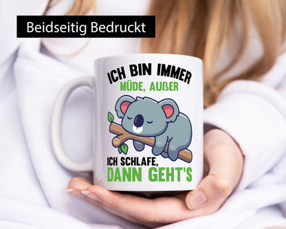 Ich bin immer müde | Schlafmütze Koala Comic Schlafen lustiger Spruch Geschenk