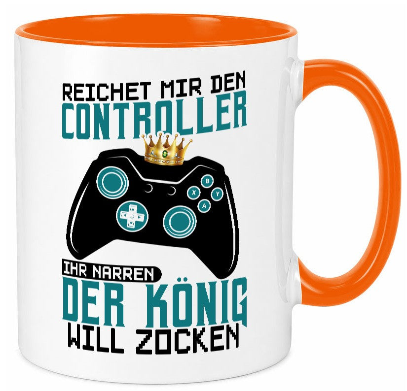 Der König will Zocken | Gamer lustiger Spruch Geschenk Humor Geschenkidee Tasse
