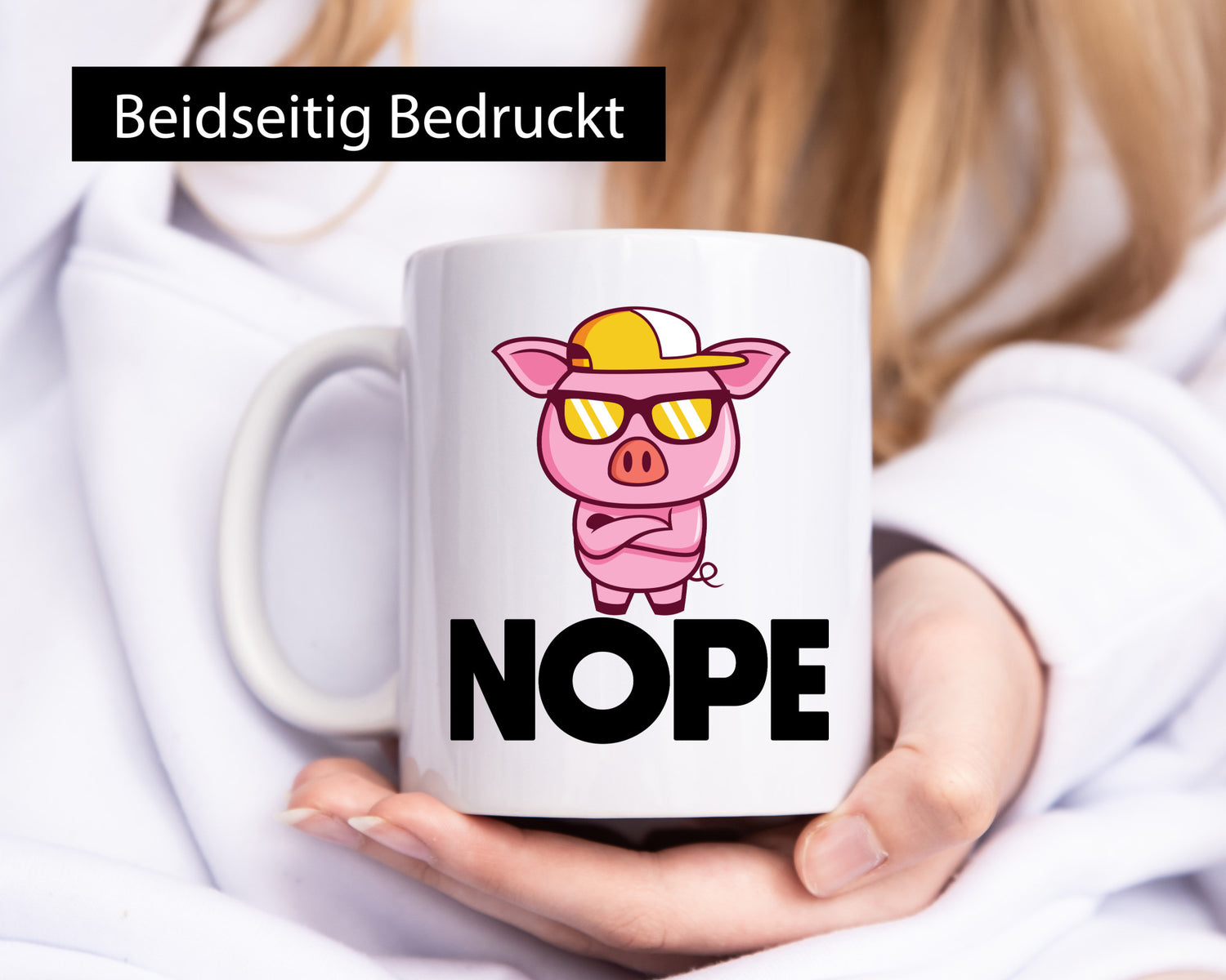Nope | Schwein Cooles lustiger Spruch Geschenk Humor Geschenkidee Tasse
