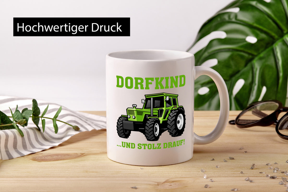 Dorfkind und stolz drauf | Traktor Tasse Bauernschaft lustig Humor Geschenkidee