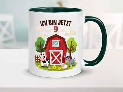 9. Geburtstag | 8 Jahre Bauernhof und Tiere Humor Geschenkidee Tasse