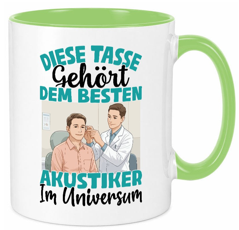 Im Universum: Akustiker | Akustik Hörgeräteakustik Geschenk Humor Geschenkidee Tasse