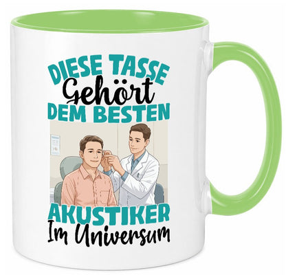 Im Universum: Akustiker | Akustik Hörgeräteakustik Geschenk Humor Geschenkidee Tasse