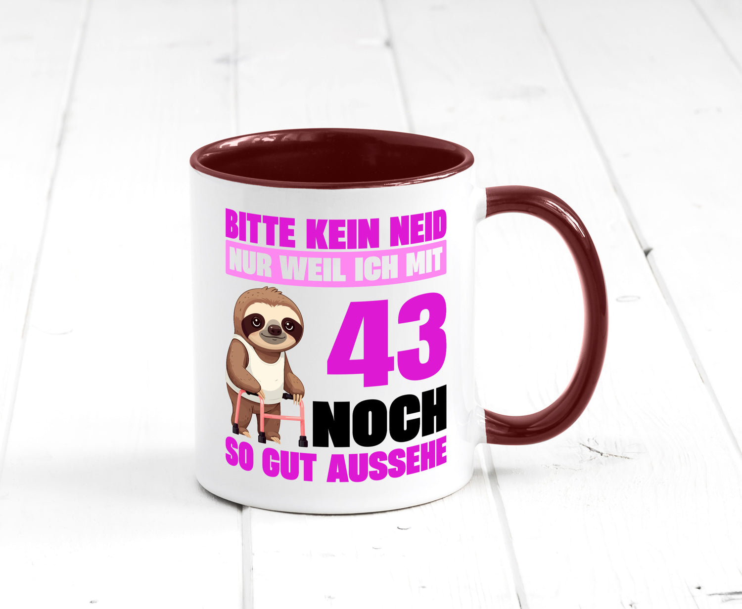43. Geburtstag | Bitte kein neid Faultier 43 Jahre Geschenk Geschenkidee