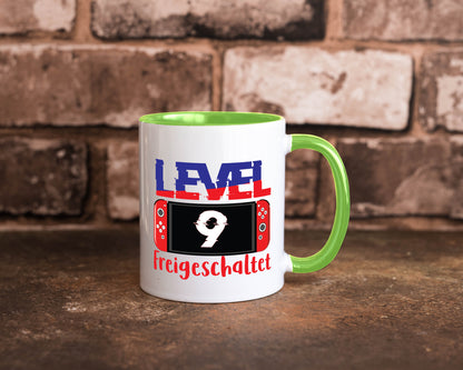 Level 9 Freigeschaltet | 9. Geburtstag Zocker Gamer Humor Geschenkidee Tasse