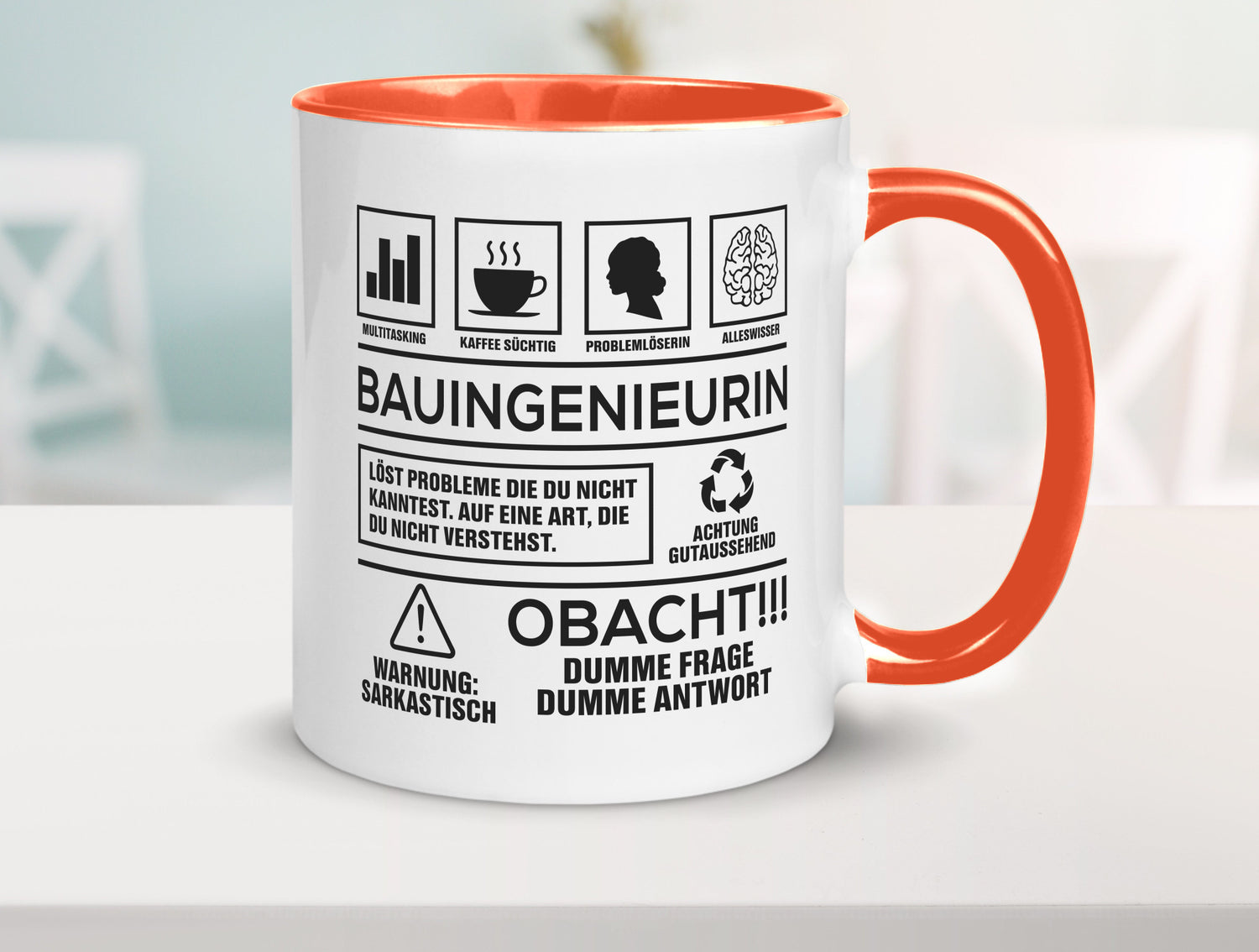 Achtung Probleme Bauingenieurin | Ingenieurin Humor Geschenkidee Tasse