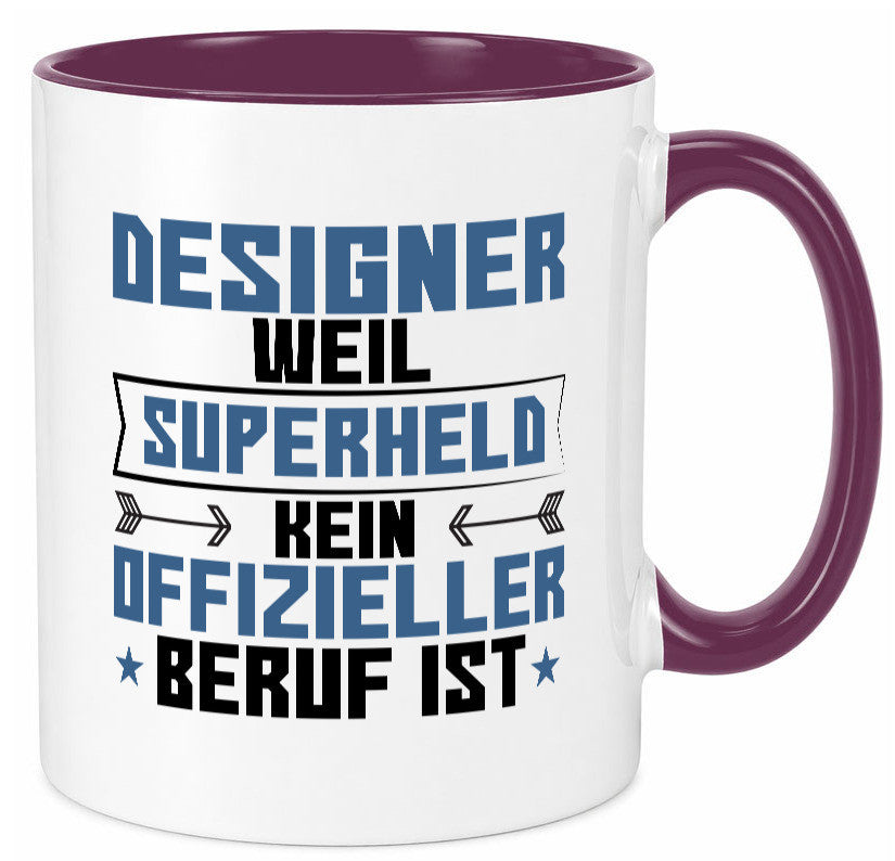 Superheld Designer Beruf | Mode Geschenk Arbeit Kollegen Büro lustiger Spruch Tasse
