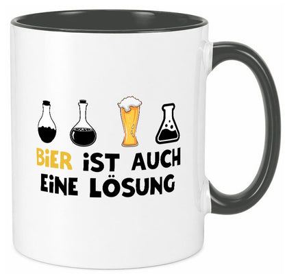 Bier ist auch eine Lösung | Bierliebhaber Biertrinker Geschenk Humor Tasse