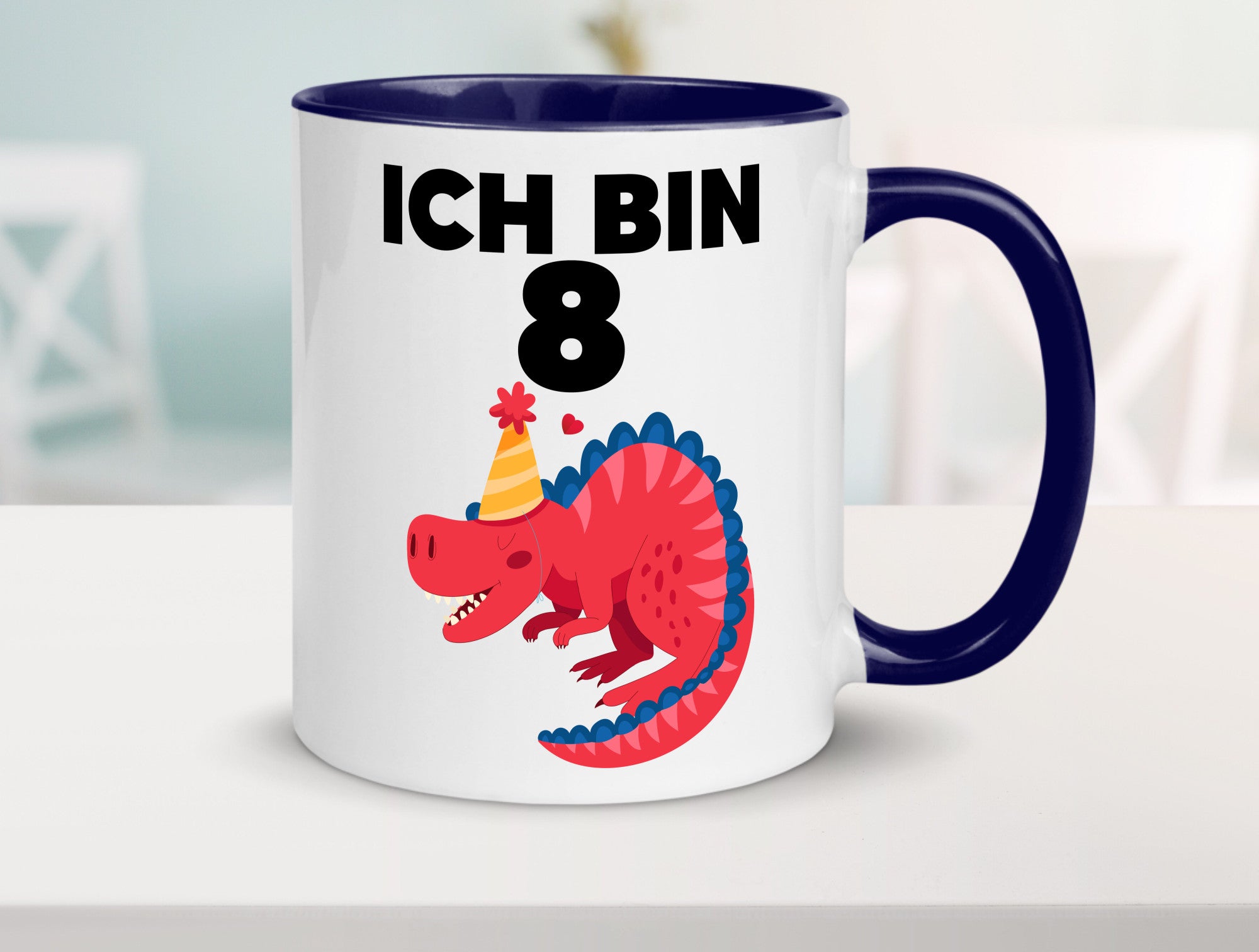 8. Geburtstag | Dino Dinosaurier 8 Jahre lustig Geschenkidee Geschenk Tasse
