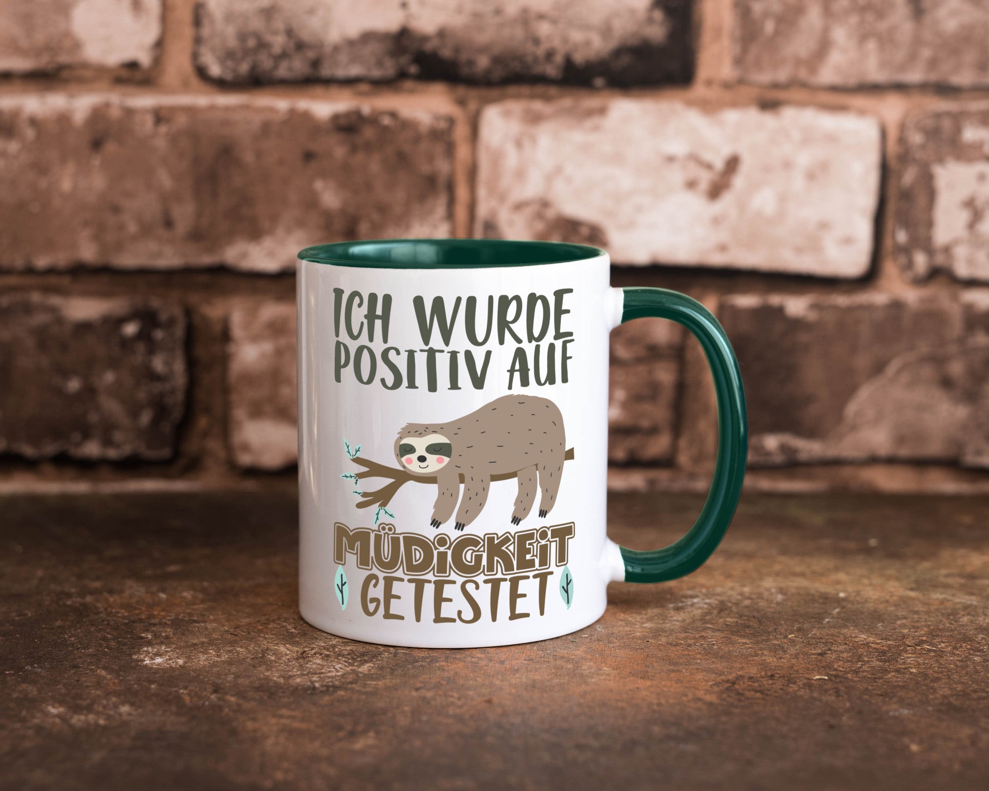 Positiv auf Müde getestet lustiger Spruch Geschenk Humor Geschenkidee Tasse
