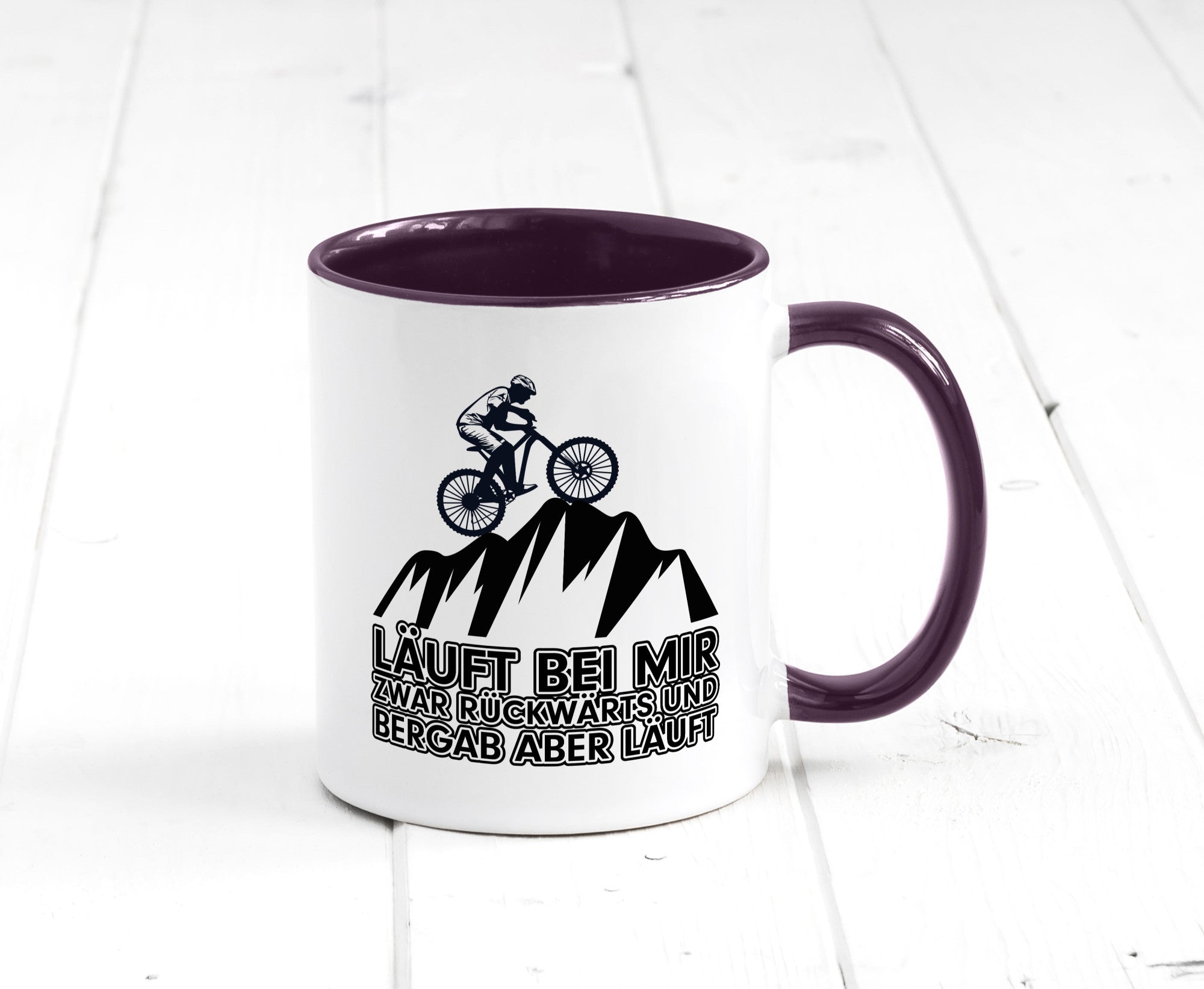Läuft bei mir | Pechvogel Tasse Radfahrer Statement Humor Geschenkidee
