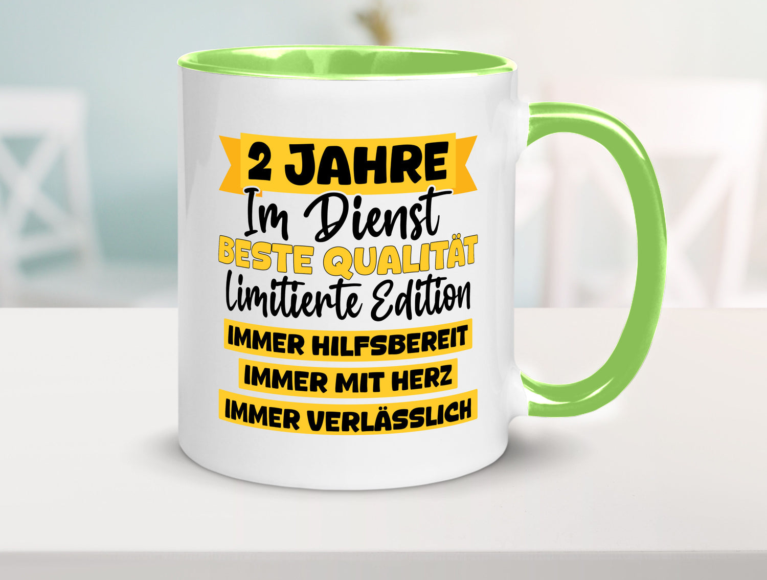 2 Jahre im Dienst | Jubiläum Arbeit v8 lustiger Spruch Geschenk Kollegen Büro