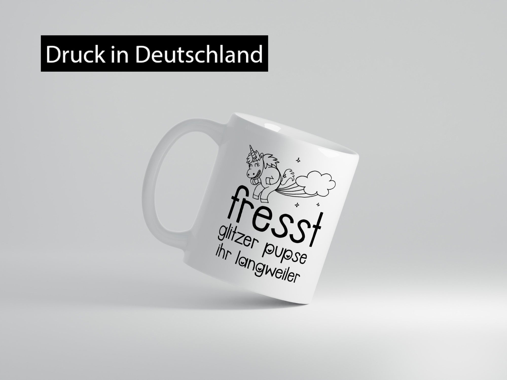 Fresst die glitzer Pupse | Einhorn Ihr Langweiler Geschenk Humor Geschenkidee