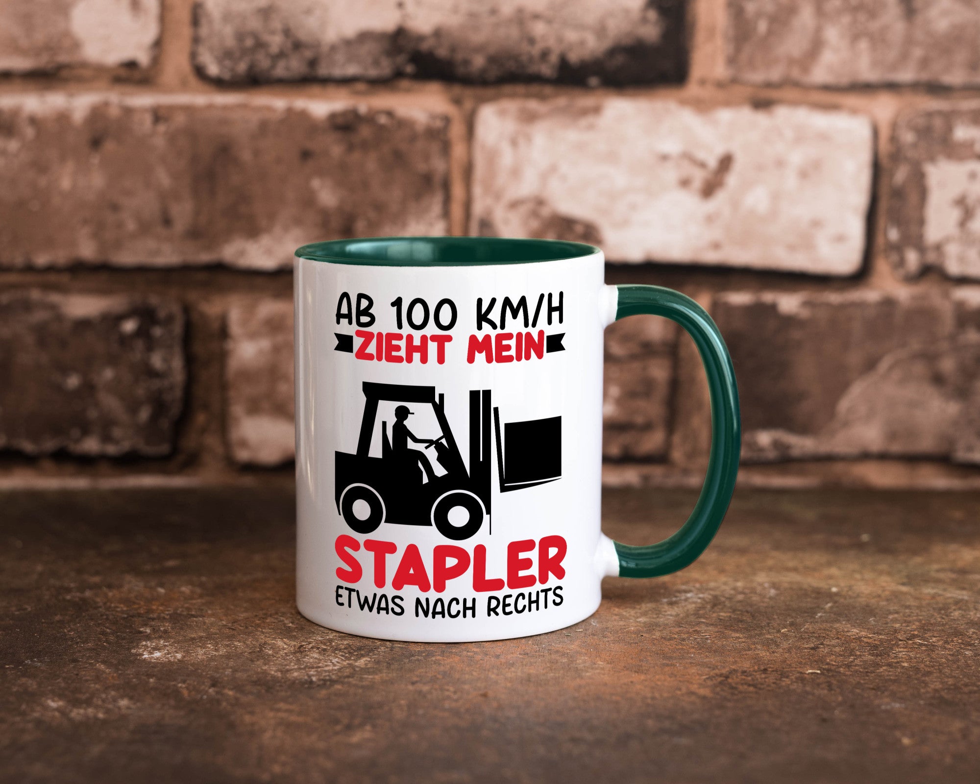 Stapler zieht nach Rechts | Staplerfahrer Arbeit Geschenkidee Kollegen Büro