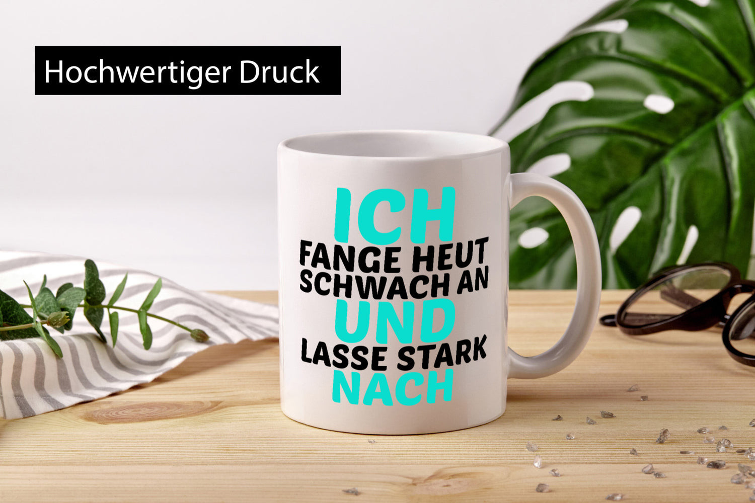 Schwach anfangen und stark nachlassen | Kollegen Arbeit Humor Büro Geschenkidee