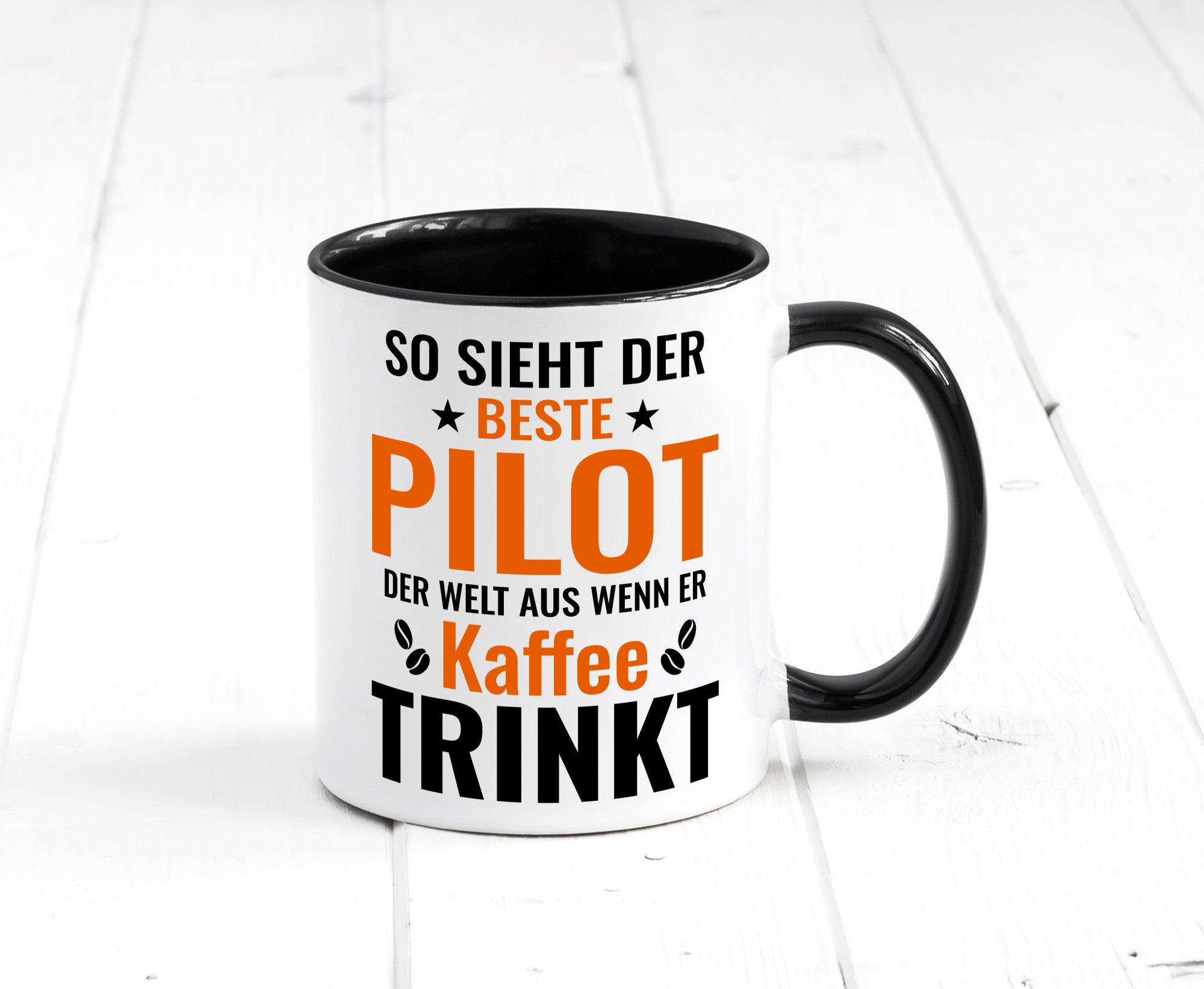 Kaffee trinkt: Pilot | Flugzeug Piloten lustiger Spruch Geschenk Humor
