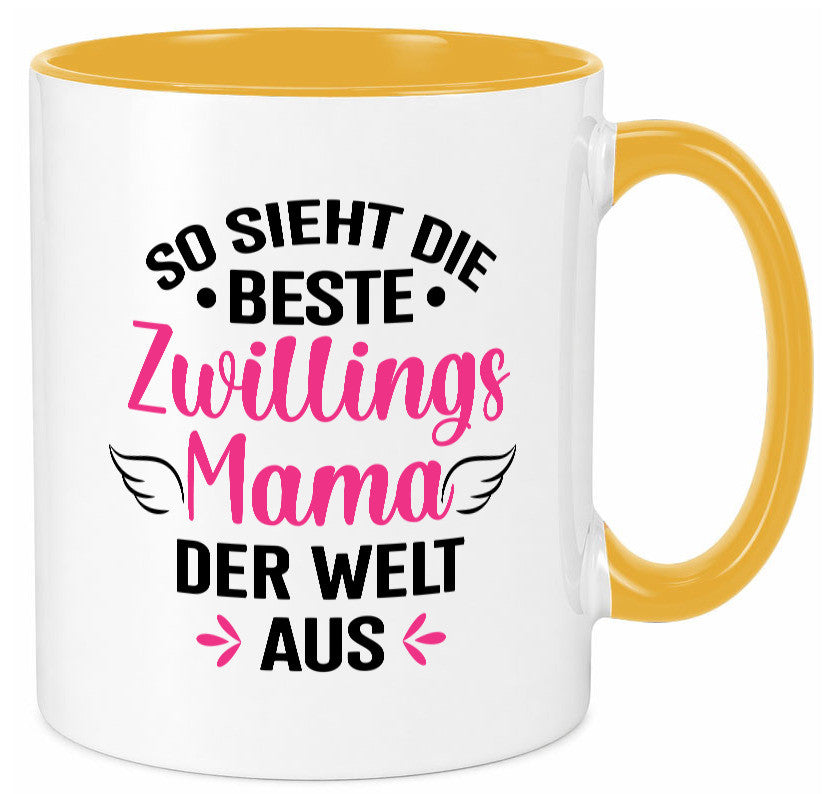 So sieht die Beste Zwillingsmama der Welt aus | Mama lustiger Spruch Geschenk Tasse