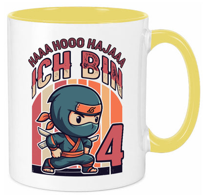 4. Geburtstag | Ninja Junge 4 Jahre lustiger Spruch Geschenk Geschenkidee Tasse