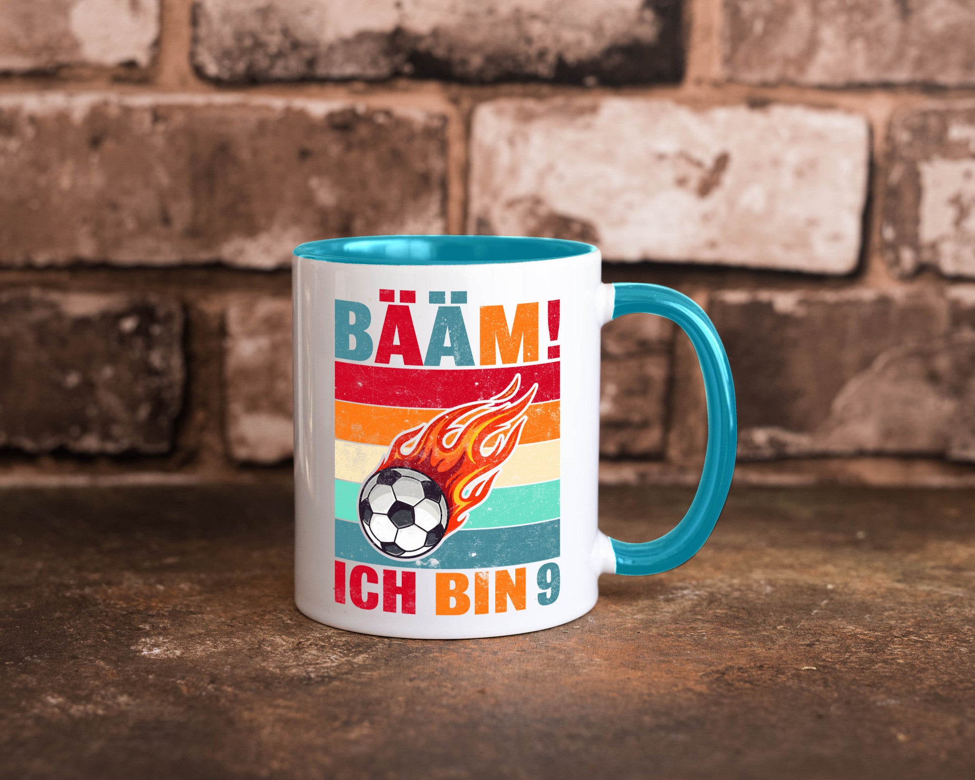 9. Geburtstag | Bääm ich bin 9 Fußball Geschenkidee Humor Tasse