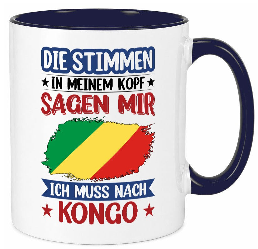 Kongo | Urlaub Stimmen in meinem Kopf Traumland Humor Geschenkidee Tasse