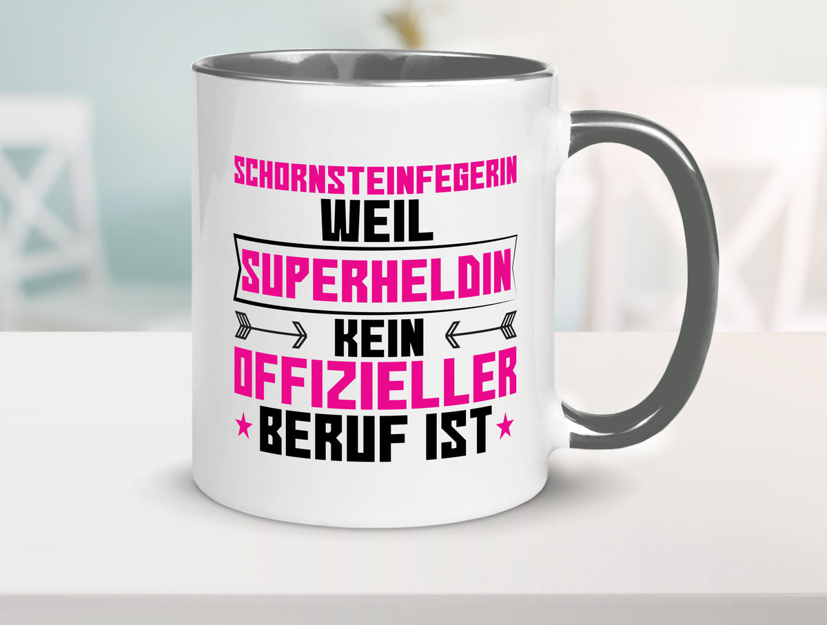 Superheldin Schornsteinfegerin | Kaminkehrer Handwerk Humor Geschenkidee Tasse