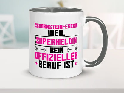 Superheldin Schornsteinfegerin | Kaminkehrer Handwerk Humor Geschenkidee Tasse