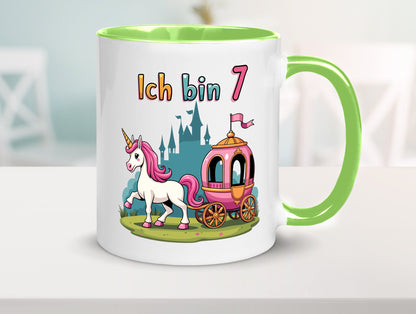 7. Geburtstag | Prinzessin in Kutsche Einhorn lustiger Spruch Geschenk
