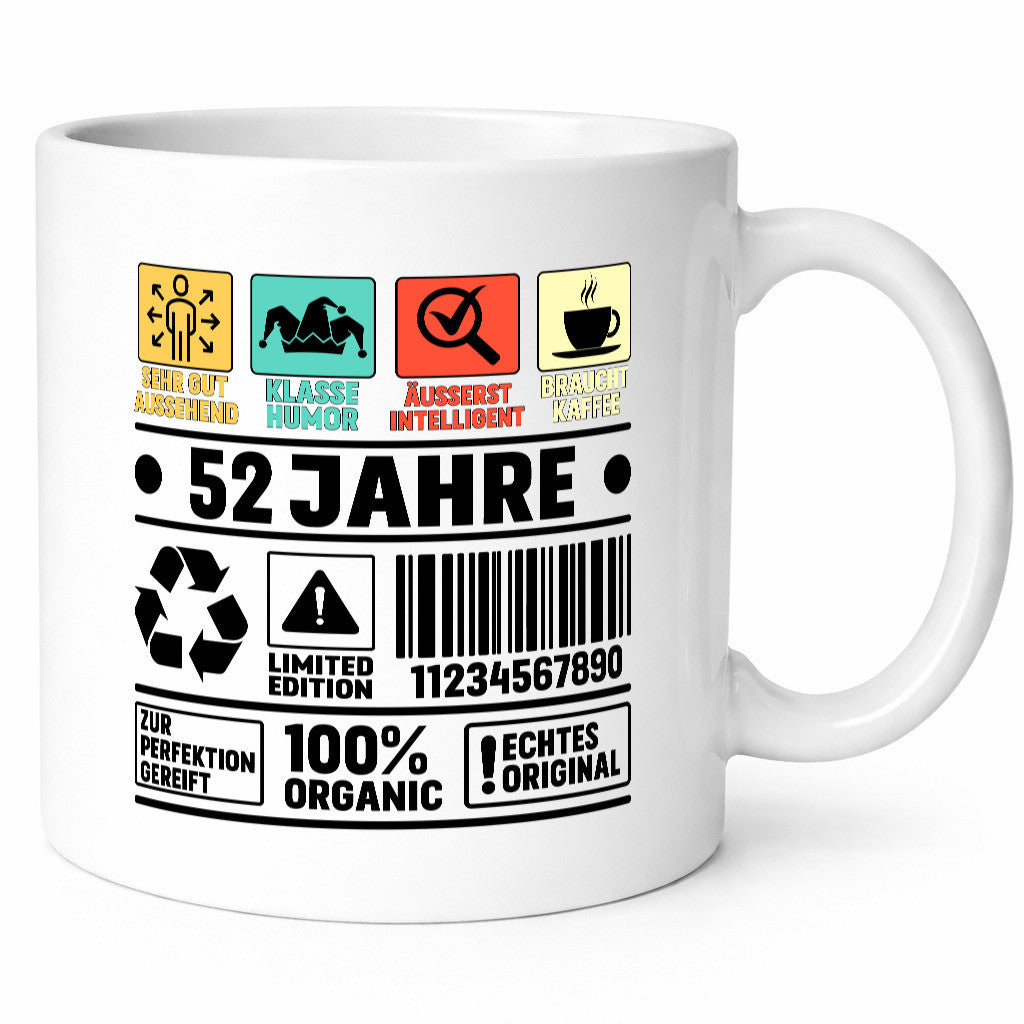 52. Geburtstag | 52 Jahre Humor Limited Edition Geschenkidee Tasse