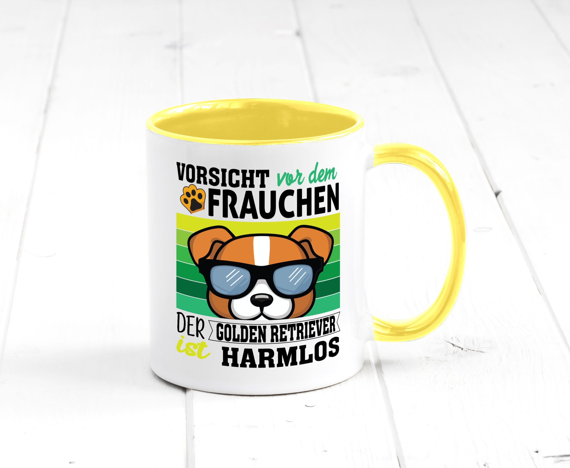 Vorsicht vor dem Frauchen Golden Retriever ist Harmlos lustiger Spruch Geschenk