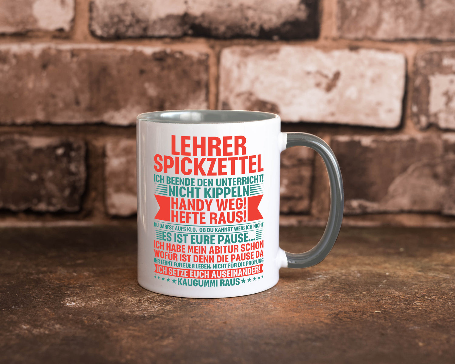 Lehrer Spickzettel | Beruf Tasse lustiger Spruch vl4 lustig Arbeit Kollegen
