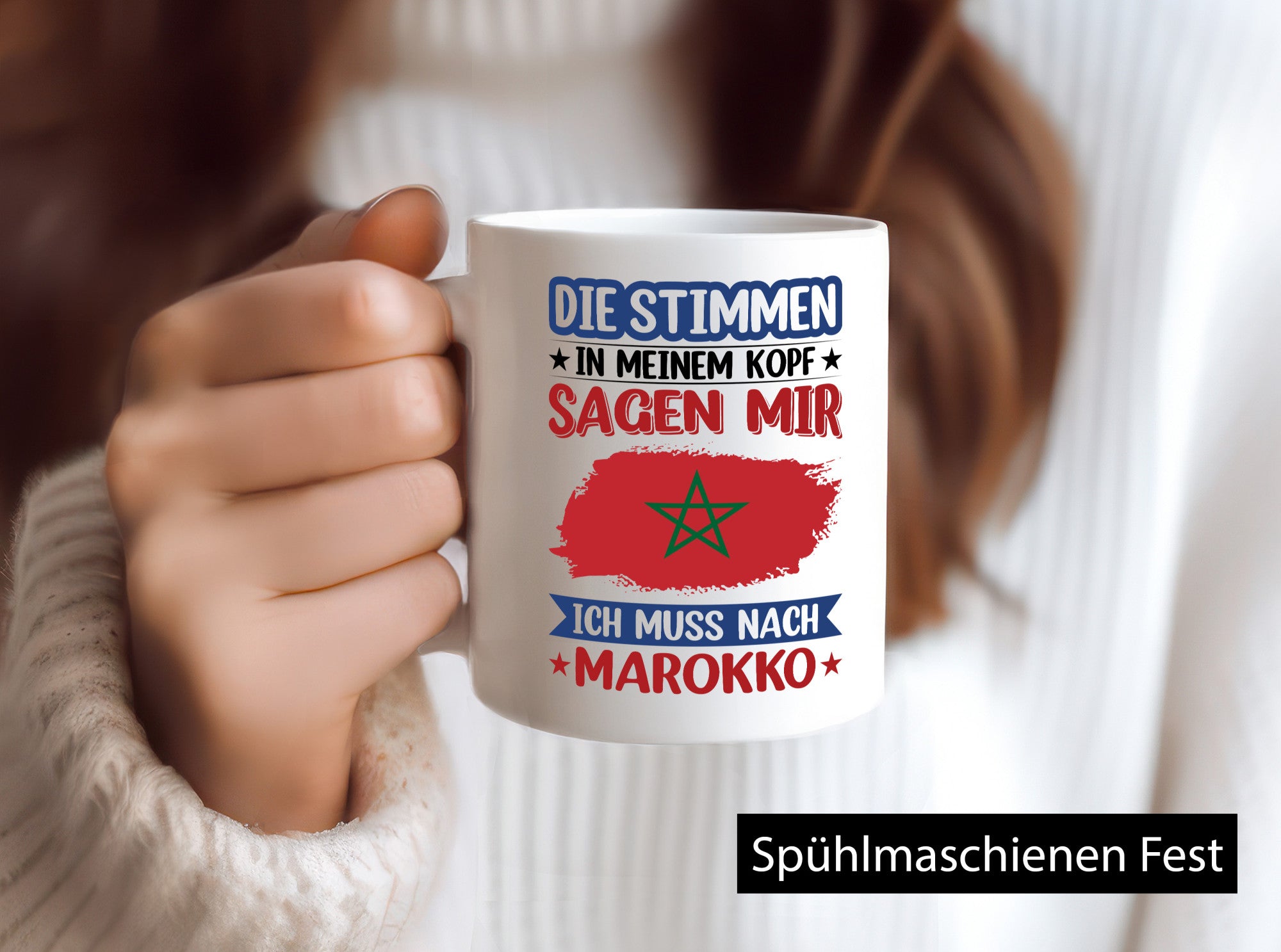 Marokko | Urlaub Stimmen in meinem Kopf Traumland Geschenkidee Humor Tasse