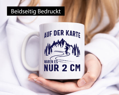 Auf der Karte nur 2 cm | Wandererf Kurve Berge lustig Humor Geschenkidee