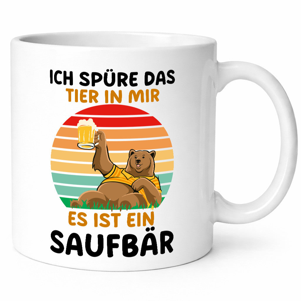 Ich spüre das Tier in mir | Saufbär Bier Vintage v2 Geschenk Tierliebhaber