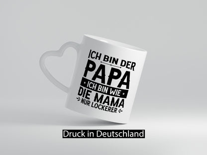 Papa wie Mama, nur lockerer | Sterne Pfeile Geschenkidee Familie Humor Tasse