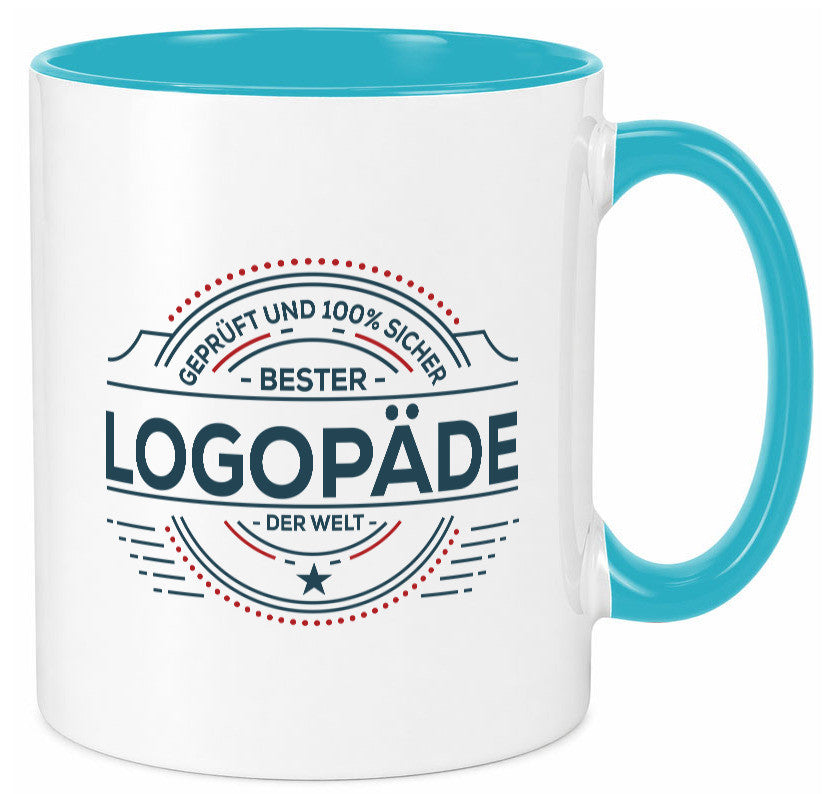 Geprüft und sicher: Logopäde | Sprachtherapie Geschenkidee Humor Tasse