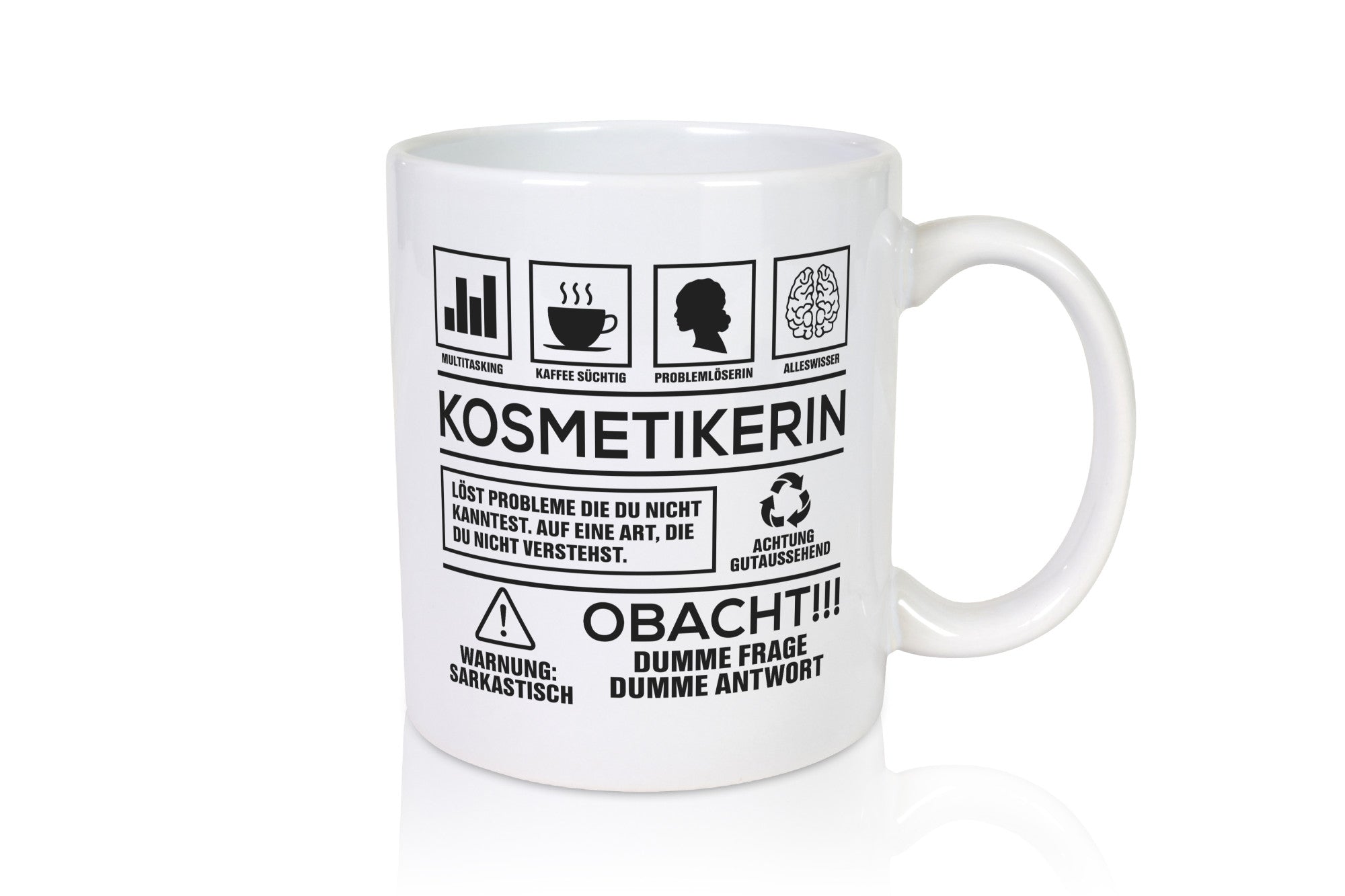 Achtung Probleme Kosmetikerin | Kosmetik Stylistin Geschenkidee Humor Tasse