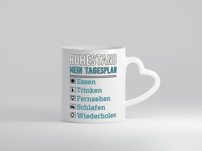 Ruhestand Tagesplan | Rentner Chillen v2 lustiger Spruch Geschenk Jubiläum Tasse