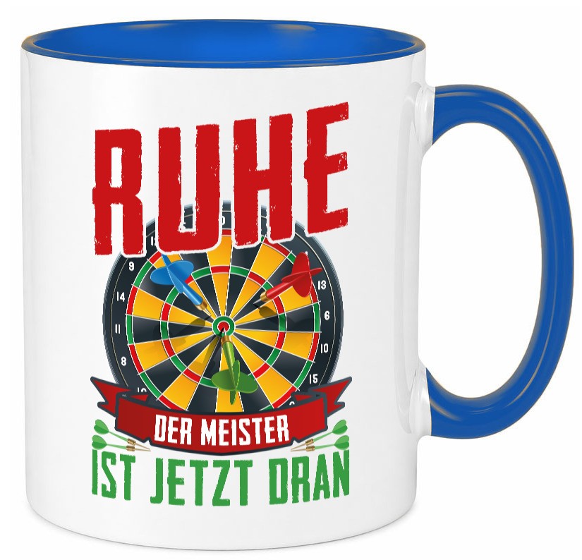 Ruhe der Meister ist dran | Dart Dartspieler Geschenkidee Humor Tasse