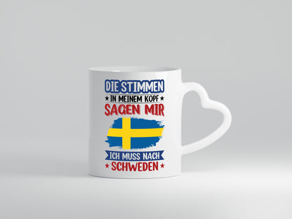 Schweden | Urlaub Stimmen in meinem Kopf Traumland v2 Geschenkidee Humor Tasse
