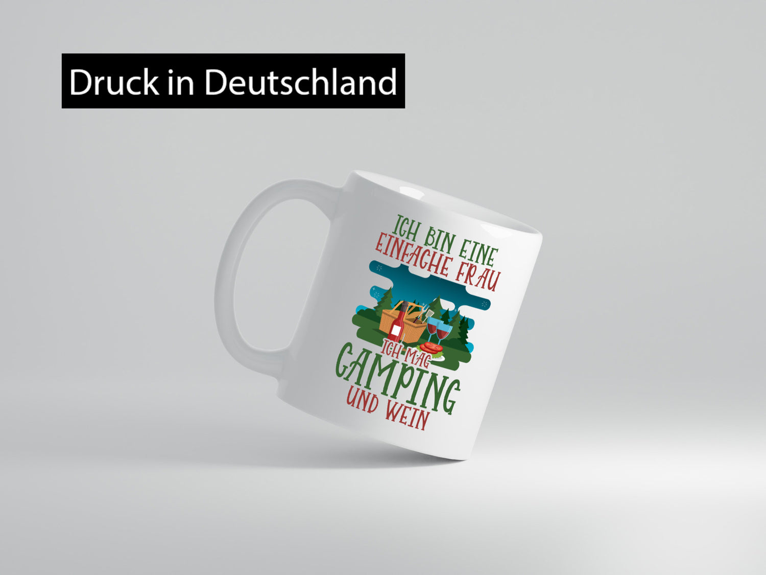Einfache Frau Camping und Wein | v2 Geschenk Humor Geschenkidee lustiger Spruch