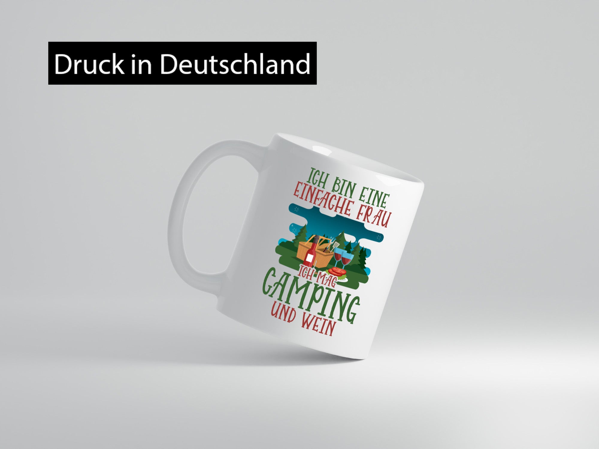 Einfache Frau Camping und Wein | v2 Geschenk Humor Geschenkidee lustiger Spruch