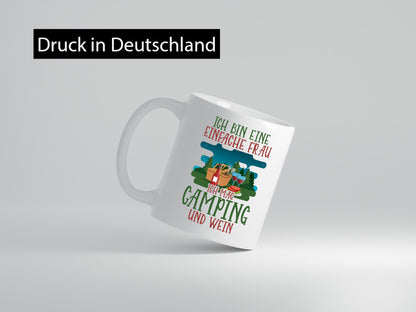 Einfache Frau Camping und Wein | v2 Geschenk Humor Geschenkidee lustiger Spruch