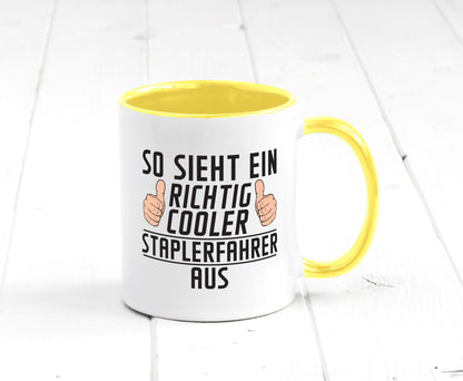 Richtig Cooler Staplerfahrer | Gabelstapler Fahrer Humor Geschenkidee Tasse