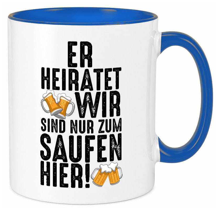 JGA | Er heiratet Junggesellenabschied Polterabend v2 lustiger Spruch Geschenk