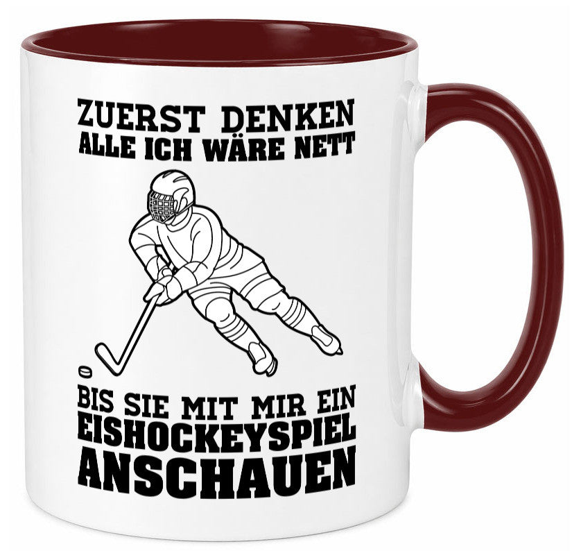 Eishockeyspiel | Eishockeyfan Tasse Eishockeyspieler Humor Geschenkidee