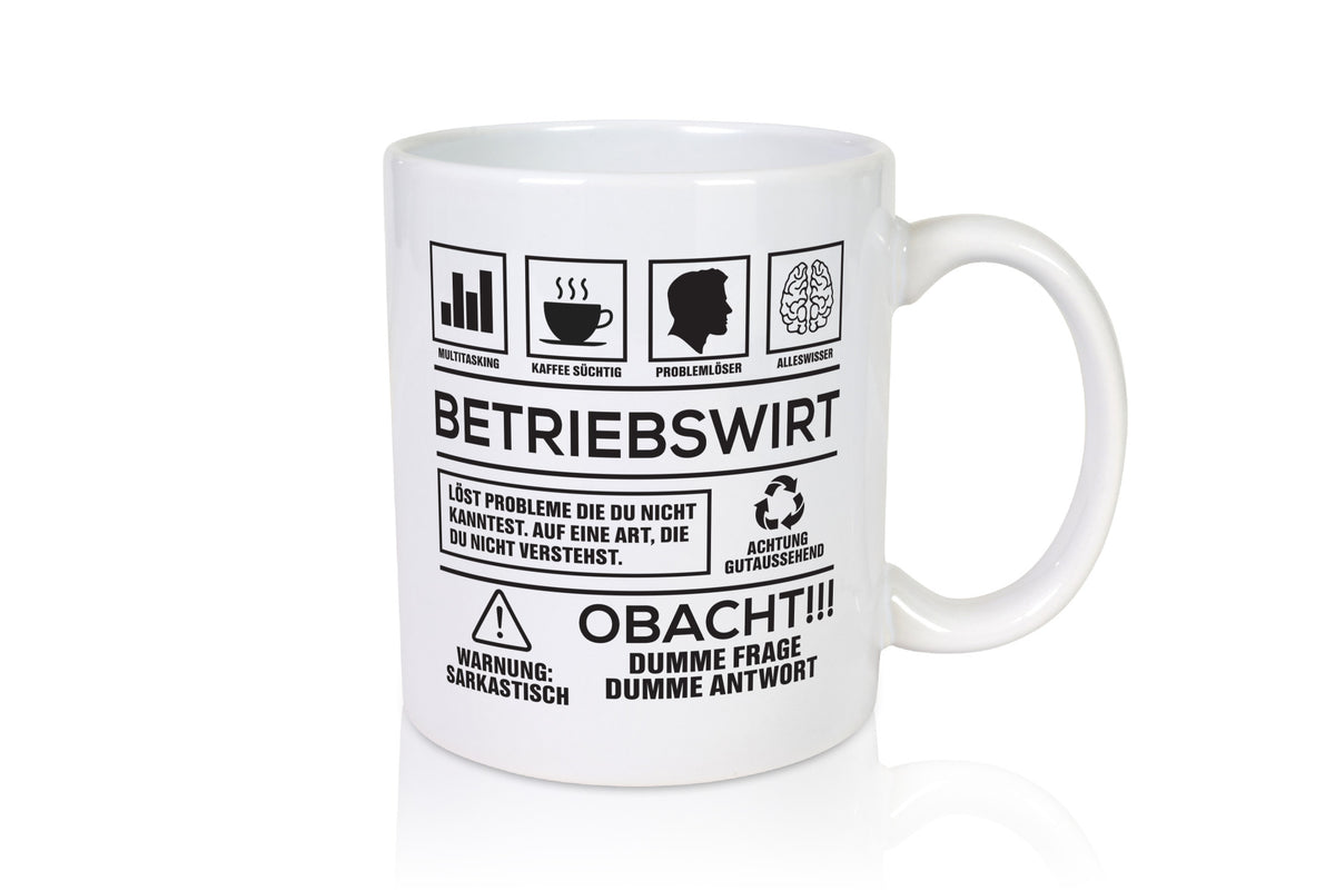 Achtung Probleme Betriebswirt | Betriebswirtschaft lustig Humor Geschenkidee Tasse