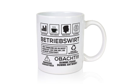 Achtung Probleme Betriebswirt | Betriebswirtschaft lustig Humor Geschenkidee Tasse