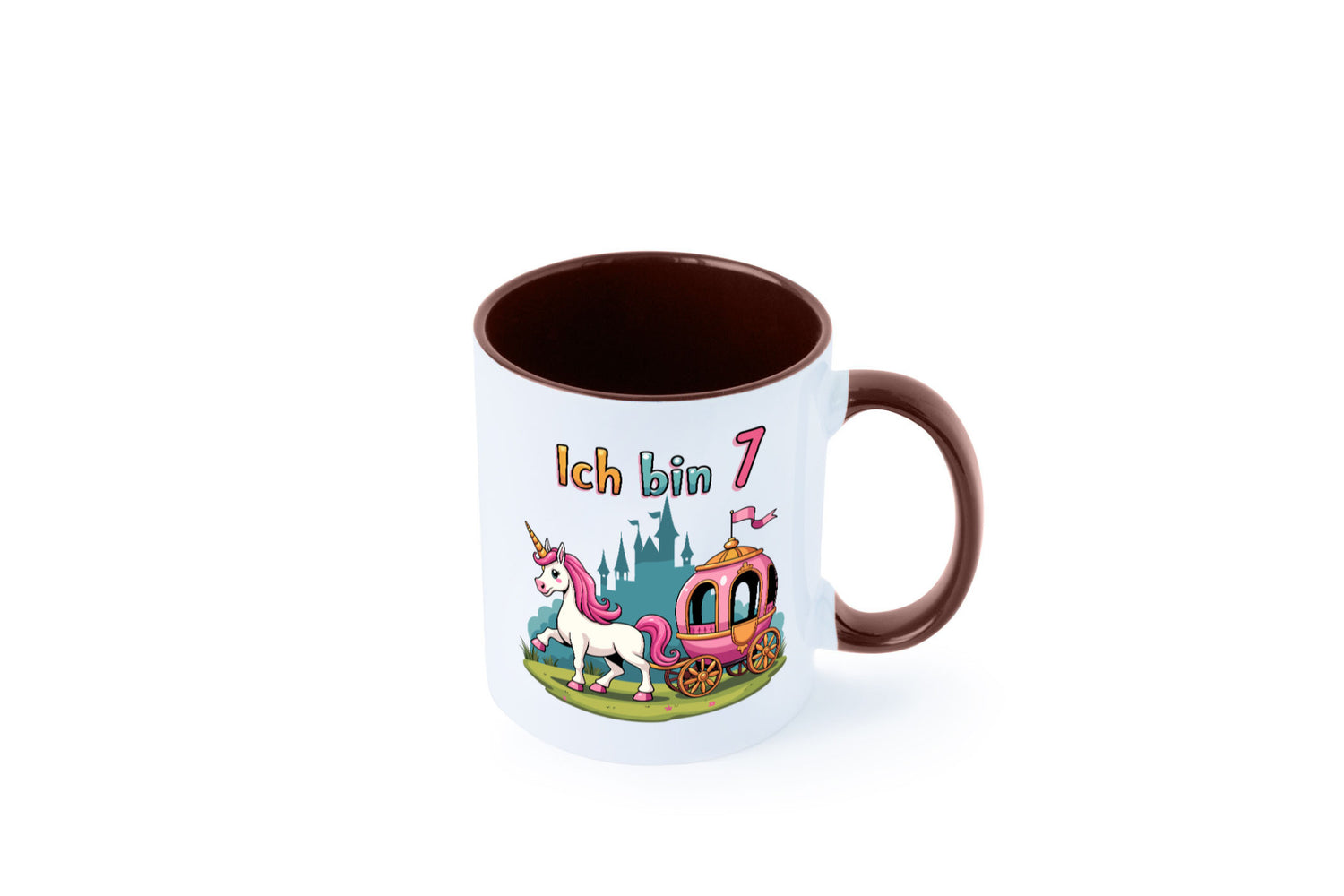 7. Geburtstag | Prinzessin in Kutsche Einhorn lustiger Spruch Geschenk